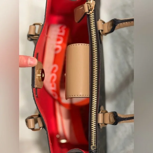 Guess Brown Monogram Mini Satchel Crossbody - Picture 12 of 15